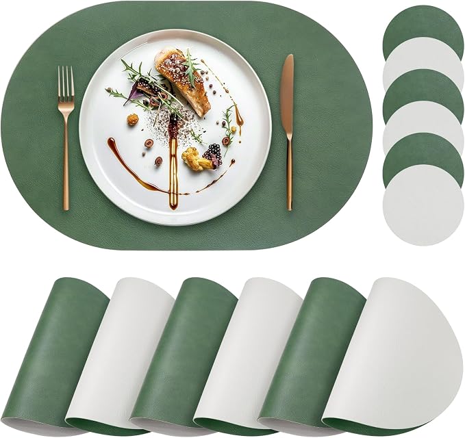 Faux Leather Placemats Set of 6