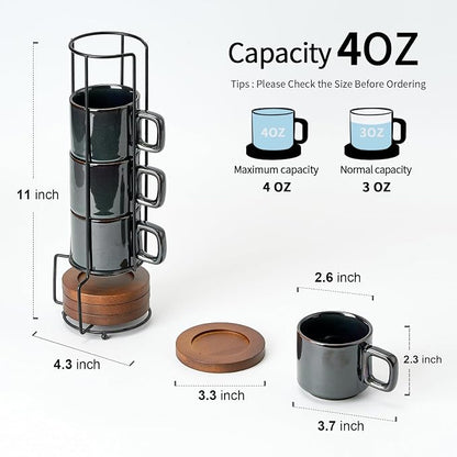 LUKA Porcelain Stackable Espresso Cups