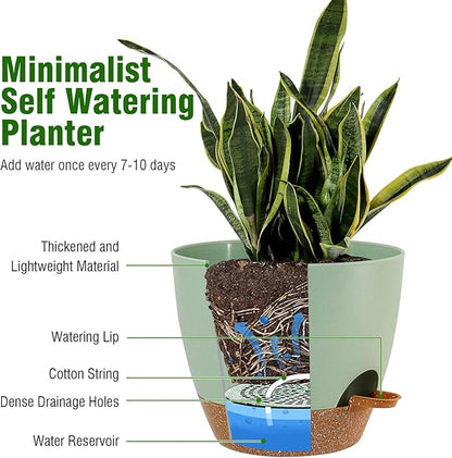 10/9/8 inch Self Watering Pots