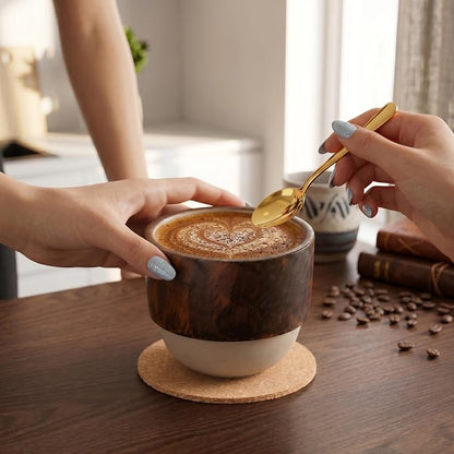 7oz Ceramic Espresso Cup, Modern Handleless Pottery Coffee Mug