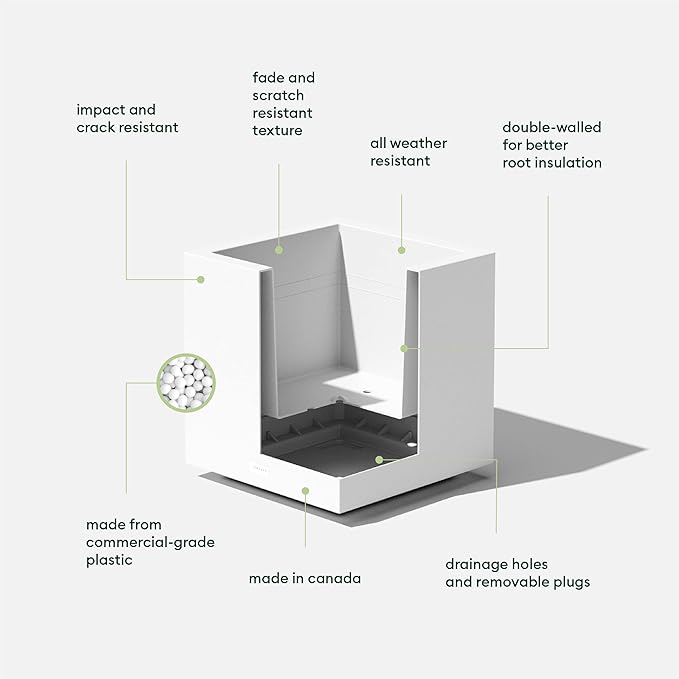 Veradek Block Series Cube Plastic Planter