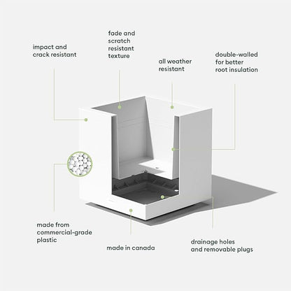Veradek Block Series Cube Plastic Planter