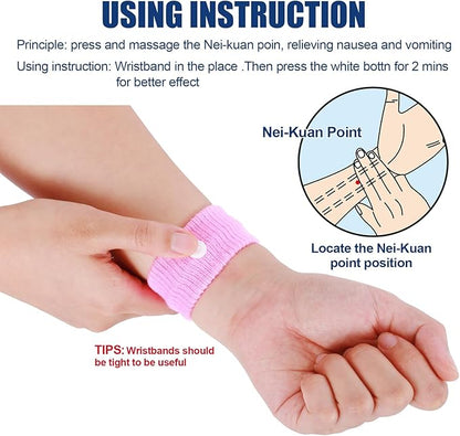 LYJEE Motion Sickness Bracelets for Adults and Kids Motion Sickness Bands Nausea Relief for Pregnant Women Acupressure Nausea Relief for Car, Sea, Air Sickness