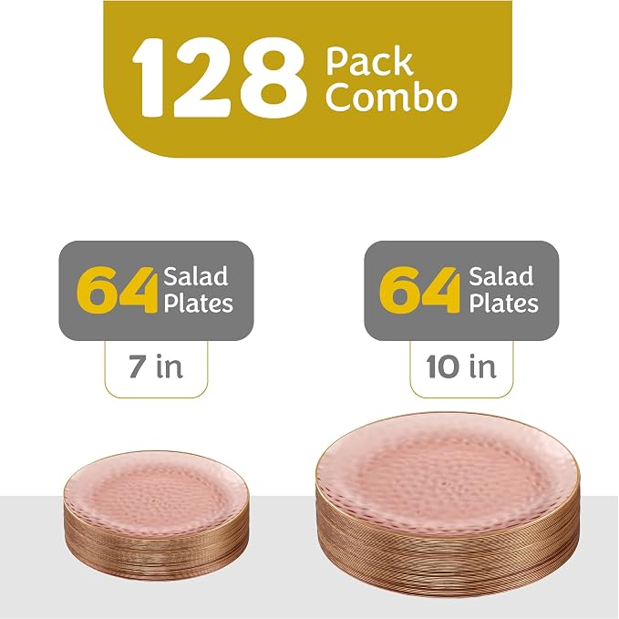 PLASTICPRO 128 Piece Combo Plates Set includes 64-7'' inch Plates & 64-10''