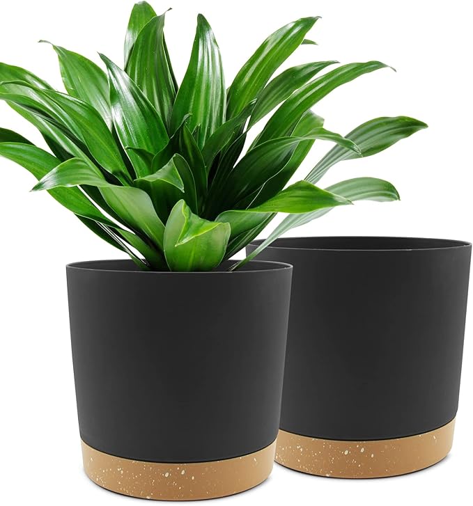 QCQHDU 10 inch Plant Pot, 2 Pack Planters