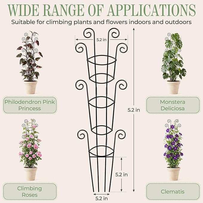 4 Pack 43 Inch Metal Plant Trellis