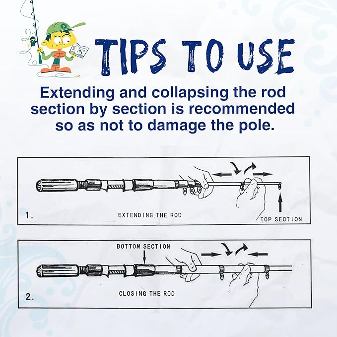 Kids Fishing Pole, Portable Telescopic Kids Fishing Poles for Boys and Girls, Fishing Rod and Reel Combo Kit with Tackle Box, and Fishing Net, Best Fishing Pole for Toddler Youth