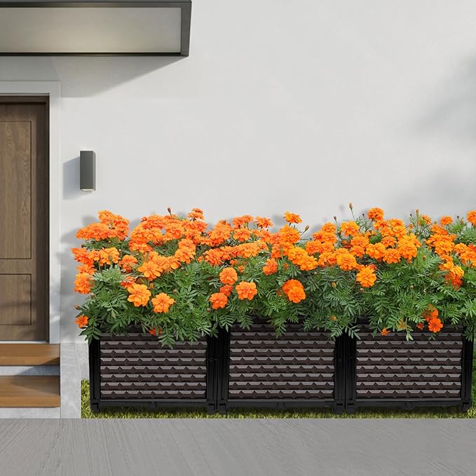 Large Planters for Outdoor Plants 14" Tall Planter Box, Raised Beds for