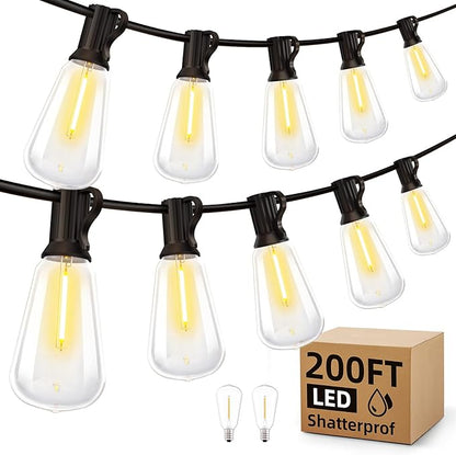 Outdoor String Led Patio Lights - 200Ft 60M Outside Waterproof Light ST38
