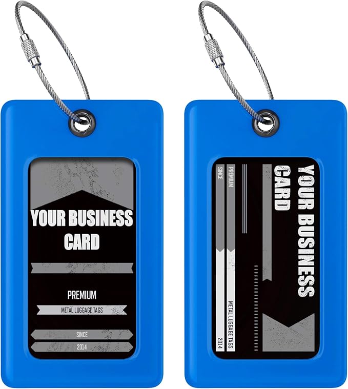 Luggage Tags Business Card Holder by TUFFTAAG - Durable Travel ID Bag Tag, Secure & Flexible, Perfect for Suitcases, Backpacks, and Carry-Ons, Easy Identification