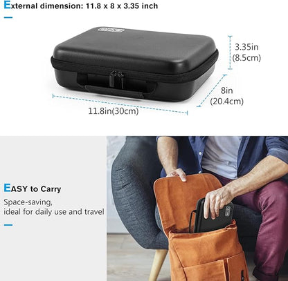 ProCase Hard Travel Electronic Organizer Case for MacBook Power Adapter Chargers Cables Power Bank Apple Magic Mouse Apple Pencil USB Flash Disk SD Card Small Portable Accessories Bag