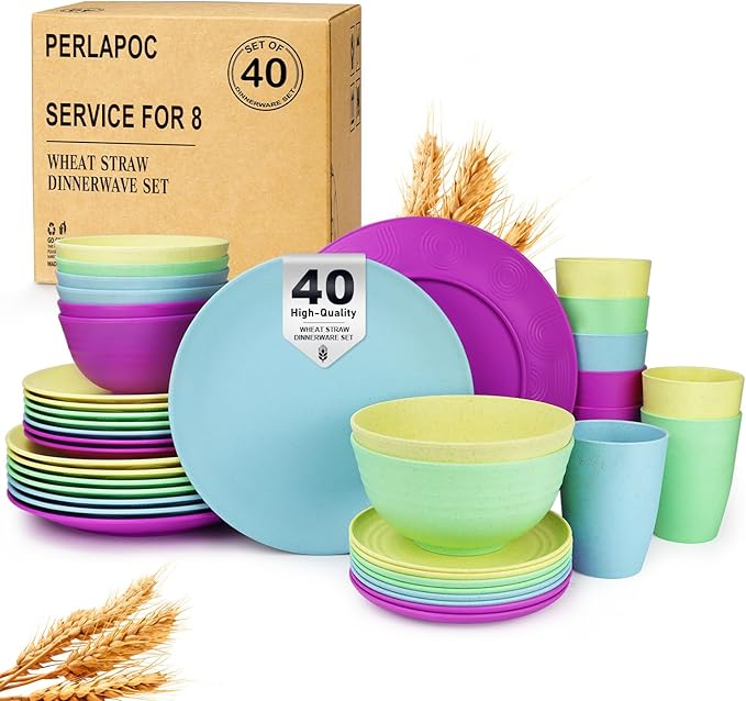 Kitchen Wheat Straw Dinnerware Set | Service