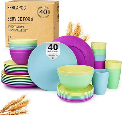 Kitchen Wheat Straw Dinnerware Set | Service