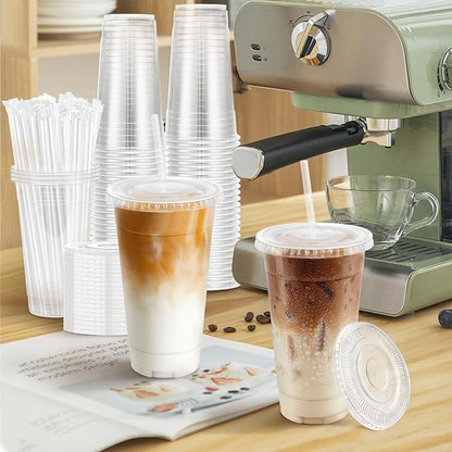 Clawsoff 100 Pack 24 oz Disposable Clear Plastic Cups