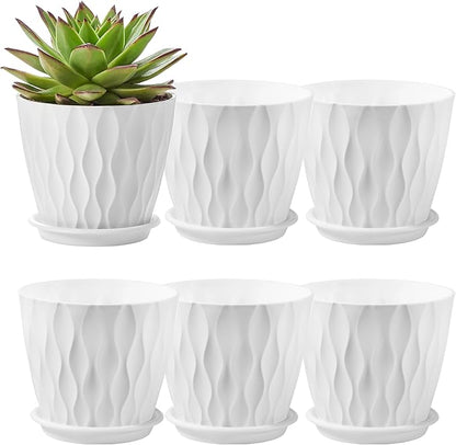 FaithLand 6-Pack 6-Inch Plastic Plant Pots