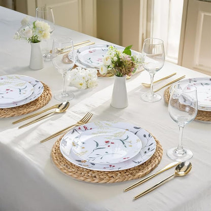 U-QE 20Pcs Wildflower Plastic Plates