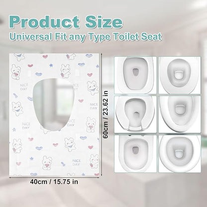 100 Pack Toilet Seat Covers Disposable, Portable Toilet Seat Cover for Travel Waterproof Potty Covers for Toddler(Individually Wrapped）