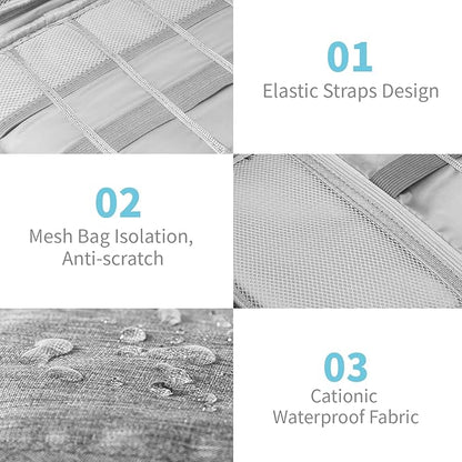 Electronics Organizer Travel Case,Electronic Accessories Storage Bag,Portable Waterproof Cable Organizer Bag,Travel Cord Organizer Bag for Small Charging Cord Storage,Cables,SD Card (Grey)