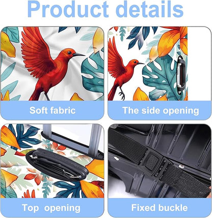 Luggage Cover Washable Suitcase Protector Anti-Scratch,Stretchable Fit for 20-34Inch Luggage Durable Travel Bag Cover with Zipper Closure (Bird, L(fits 28-30Inch suitcase))