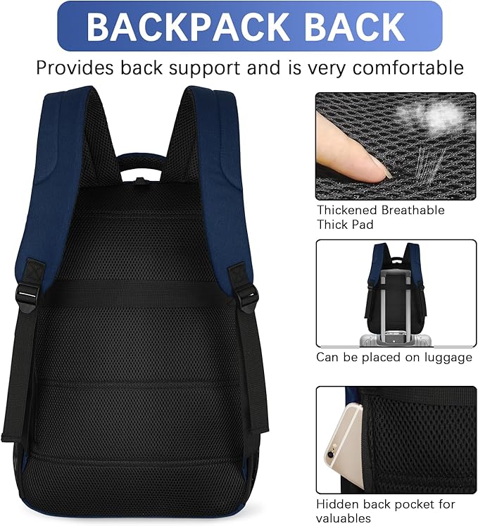 LARIPOP Extra Large Backpack,17.3 Inch Business Laptop backpack for Men Women with USB Charging Port,Water-Resistant Laptopack Weekender Daypack for Work College Computer