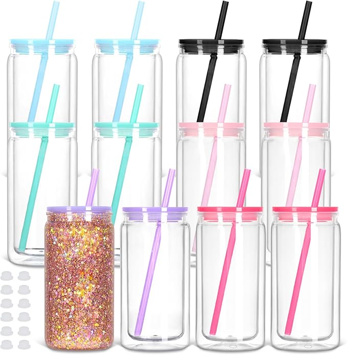 12 Pack Acrylic Snow Globe Tumbler