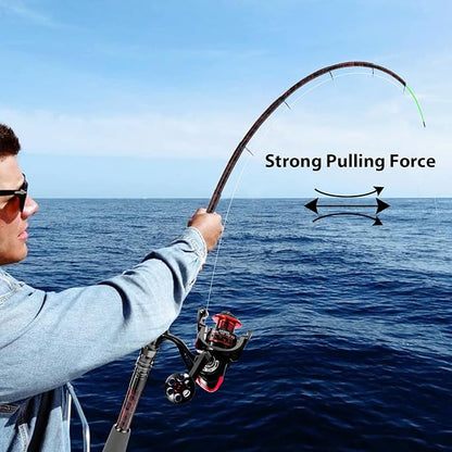 Fishing Rod and Reel Combos, Unique Design with X-Warping Painting, Carbon Fiber Telescopic Fishing Rod with Reel Combo Kit with Tackle Box, Best Gift for Fishing Beginner and Angler