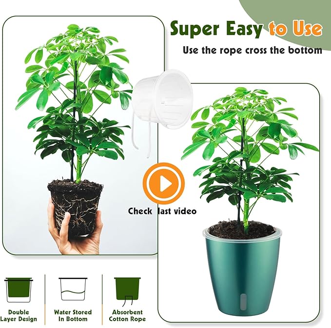 Self-Watering Pots for Indoor Plants, Small African Violet Pots
