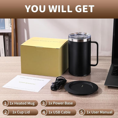 Coffee Warmer Mug Set for Desk, Self Heating Coffee Cup