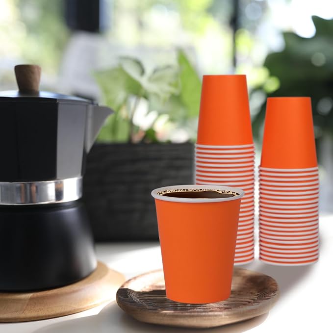 120 Pack 9 oz Disposable Orange Paper Cups