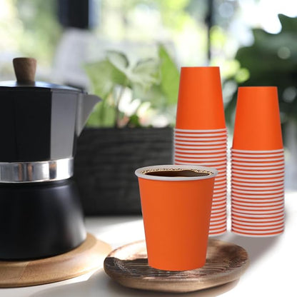 120 Pack 9 oz Disposable Orange Paper Cups