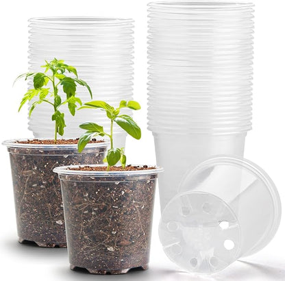 3.5" Clear Seeding Pots 100-Pack Round