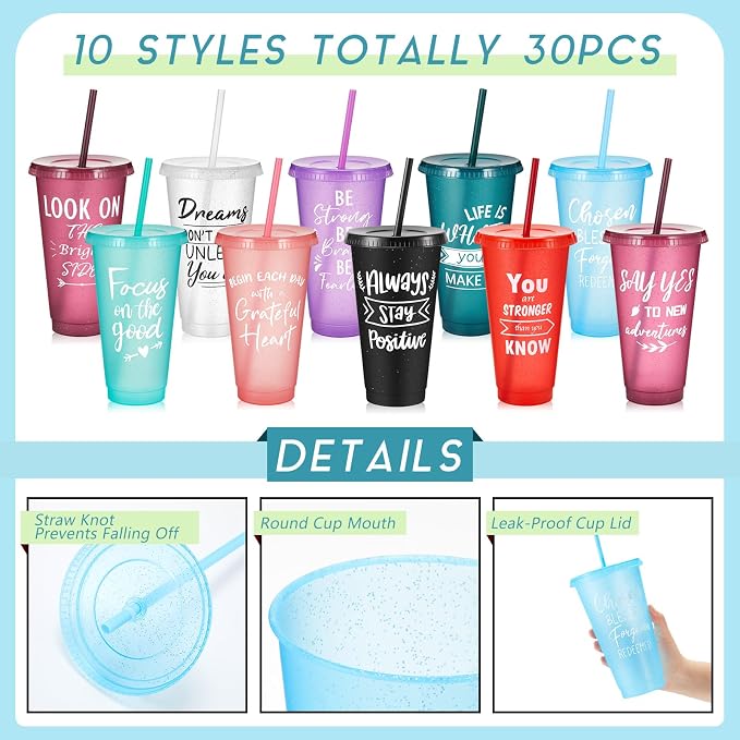 Uiifan 30 Pcs Inspirational Cups Bulk