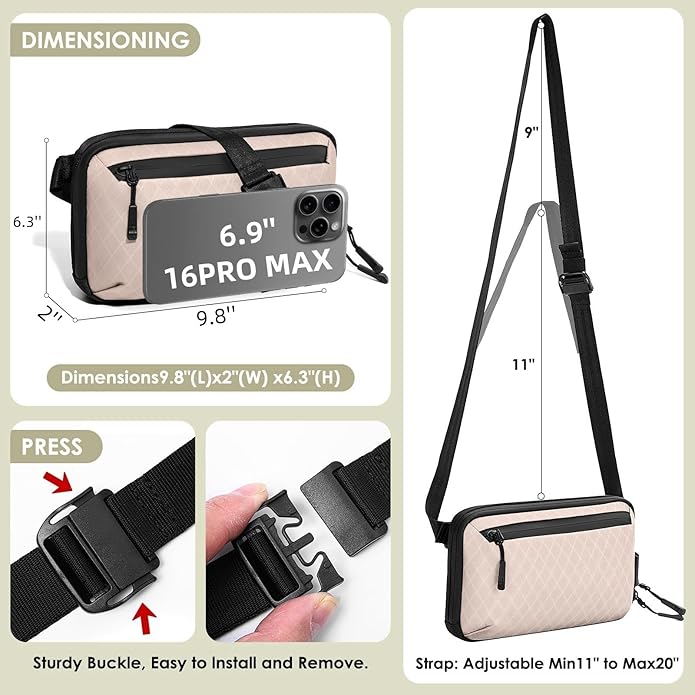 Electronics Organizer Tech Travel Pouch – Waterproof Nylon Diamond Quilted & 900D Travel Case Cable Bag for Cords Chargers