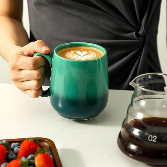HASENSE 15oz Ceramic Mug Set of 4, Housewarming Gift Idea