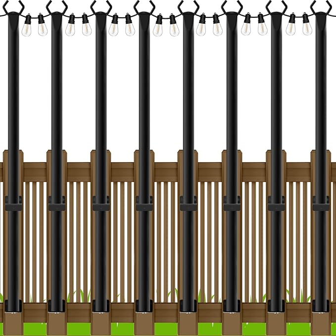 AILBTON 4.8Ft String Light Poles 8 Pack, Light Poles