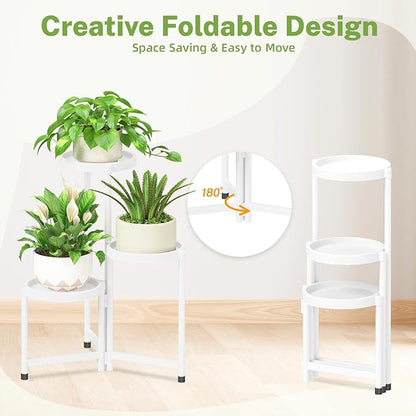 iDavosic.ly 3 Tier Folding Plant Stand Indoor Outdoor