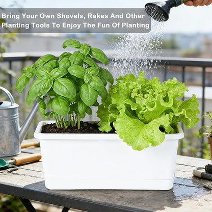 Window Box Planter 6 Packs, 13.8 Inches Rectangle Flower Pots