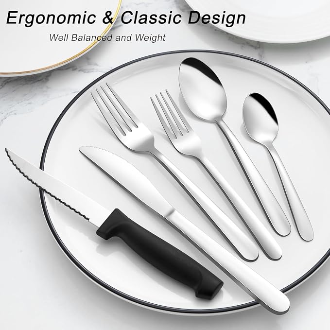 Pleafind 24-Piece Silverware Set