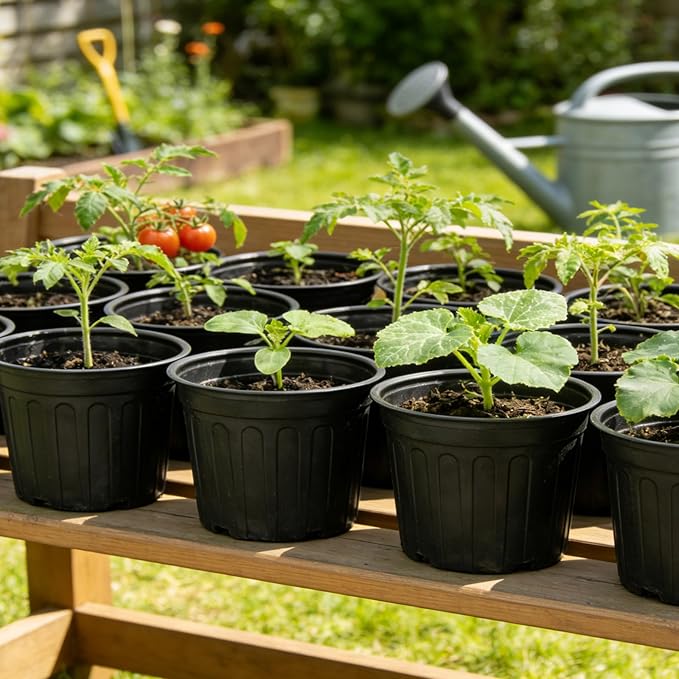 72-Pack 2/2.5/3 Gallon Flexible Plastic Plant Pots, Thickened Soft Seed
