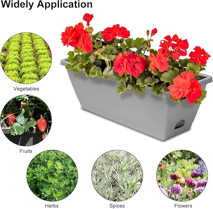 Window Box Planter, 6 Packs 17 Inches Rectangle Planters Box