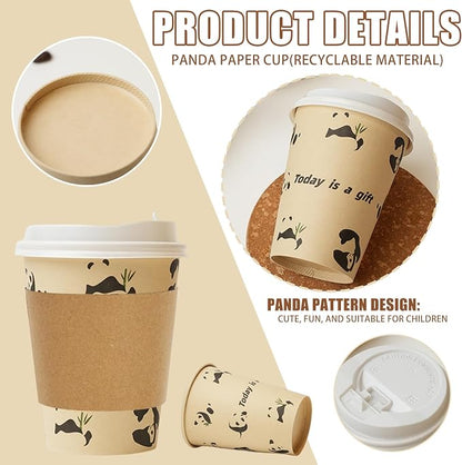 25 Pack 12 oz Disposable Cups Paper Coffee Cups