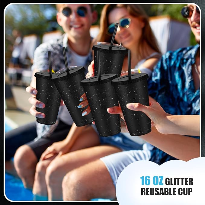Uiifan 6 Pcs 16 oz Reusable Tumbler