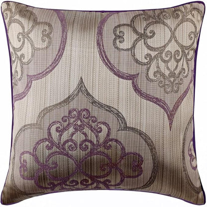 The HomeCentric King/Queen/Twin Purple Decorative Full 68"x18" Bed Runner with Pillow Cover, Damask & Quilted Bed Scarf on Jacquard Fabric - Embre Purple