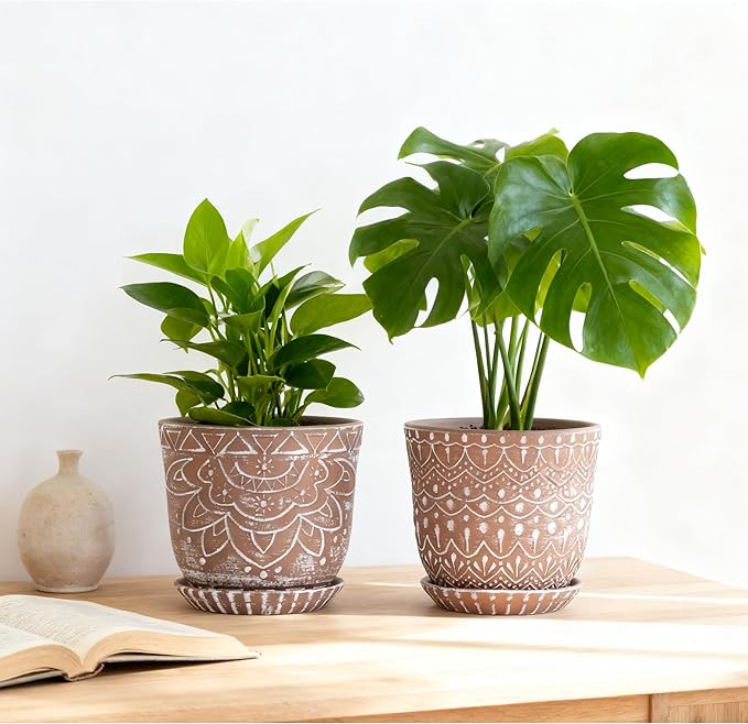 Gepege Ceramic Planter, 6 Inch Plant Pot