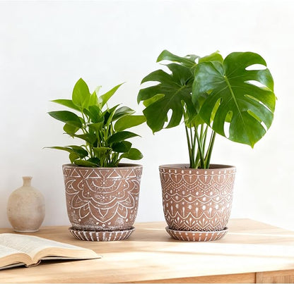 Gepege Ceramic Planter, 6 Inch Plant Pot