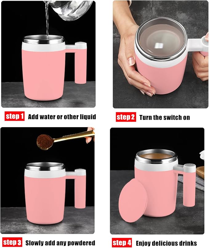 Self Stirring Mug, Rechargeable Auto Magnetic Coffee Mug