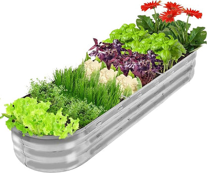 GADI 67-Inch Galvanized Raised Garden Bed, Metal Planter Box