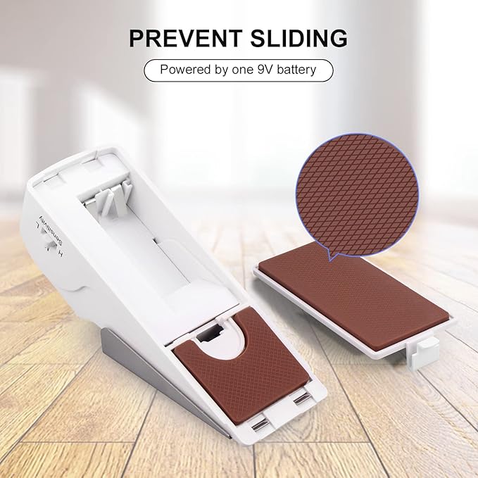 2 Pack Door Stop Alarm, Door Stopper with 120DB Security Alarm, Floor Wedge Door Stop Siren, Door Security Devices for Traveling, Apartment, Hotel and Home, White