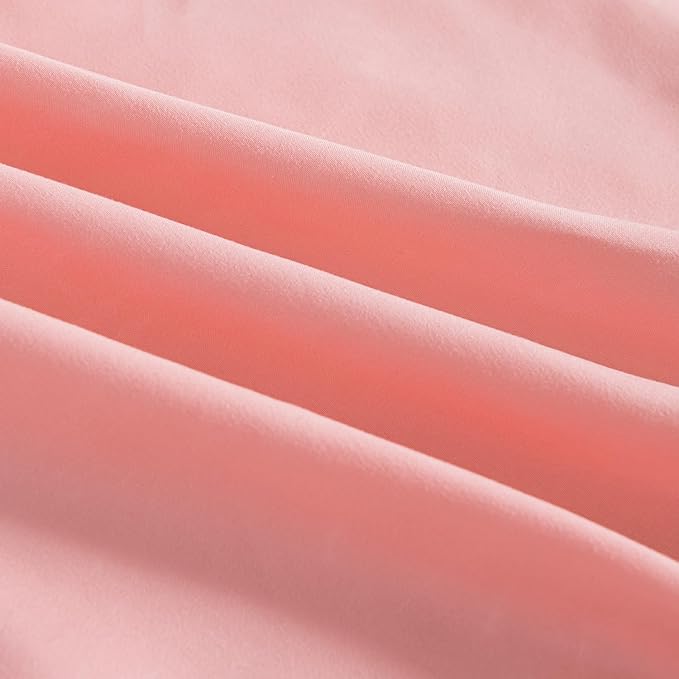 Bed Skirt King Size Ruffled Bed Skirt with Split Corners,18 Inch Drop Dust Ruffle Bed Skirt with Platform, 18 Inch, Blush, King Size
