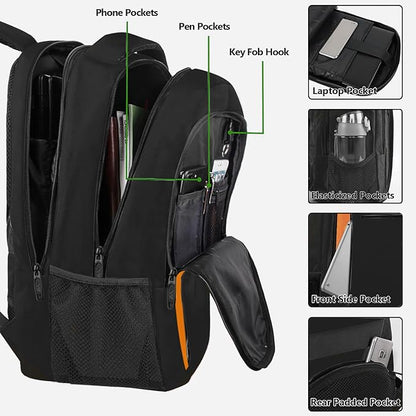 MATEIN Travel Laptop Backpack, Slim Sturdy College Laptops Backpack with USB Charging Port, Business Anti Theft Water Resistant Computer Bag Gift for Men & Women Fits 15.6 Inch Notebook